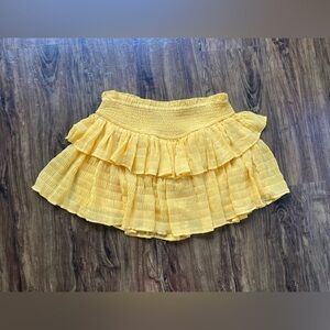 Forever 21 Yellow Pleated Mini Skirt